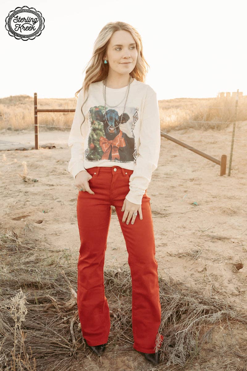 WALKING WEST DENIM RED LONG